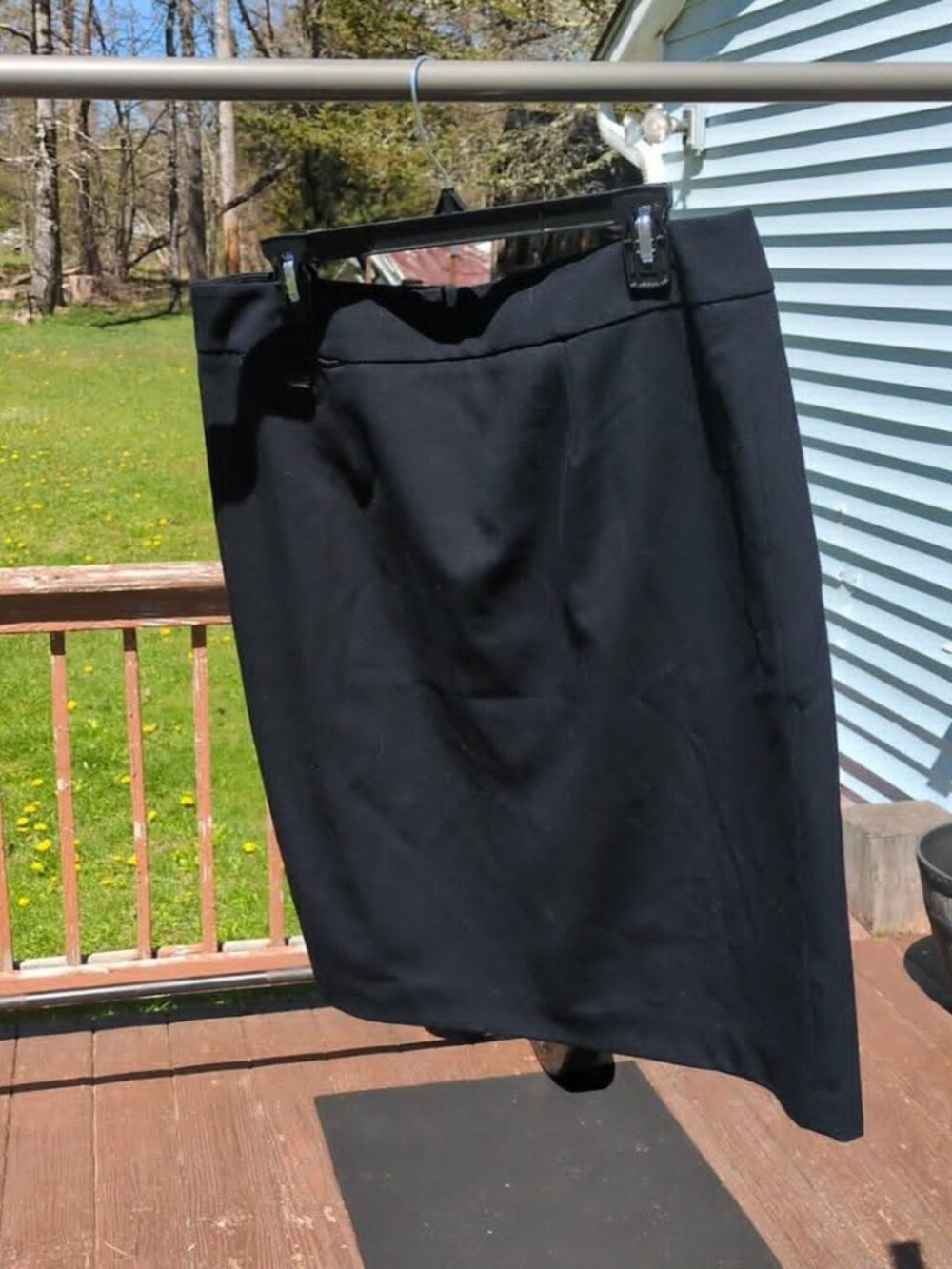 Calvin Klein Sz 14 Pencil Skirt Black Staple Capsule Wardrobe Career Professiona